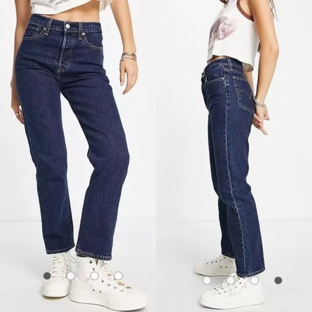 Levi’s Premium Denim Wedgie Straight Jeans in Dark Stone Wash Size W25 L26